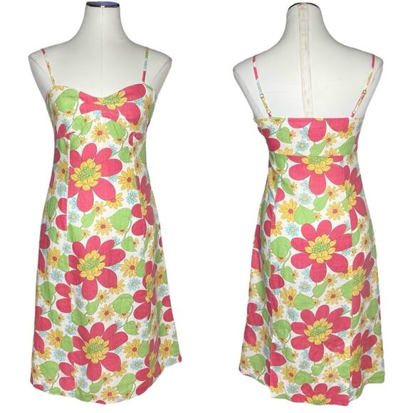 Boden Floral Linen Midi Dress size 8R - Picture 11 of 11